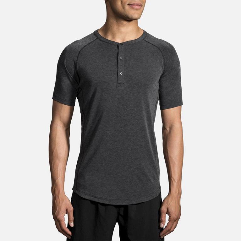 Brooks Cadence Short Sleeve Running Shirt - Men's - Grey (14607-TRPE)